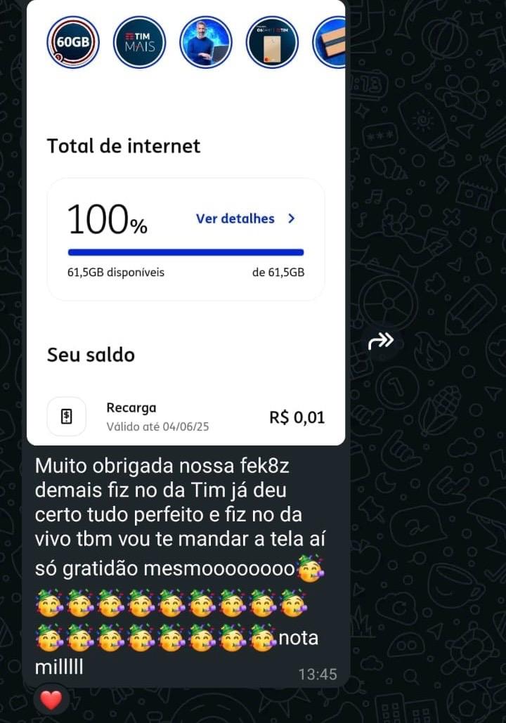 Cliente que ativou plano TIM e Vivo com a AtivaNet
